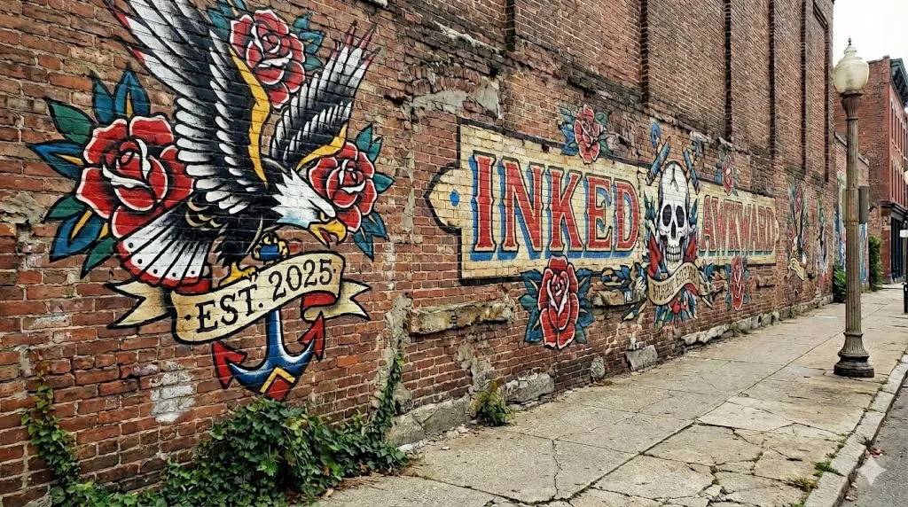 Inked & Awkward mural